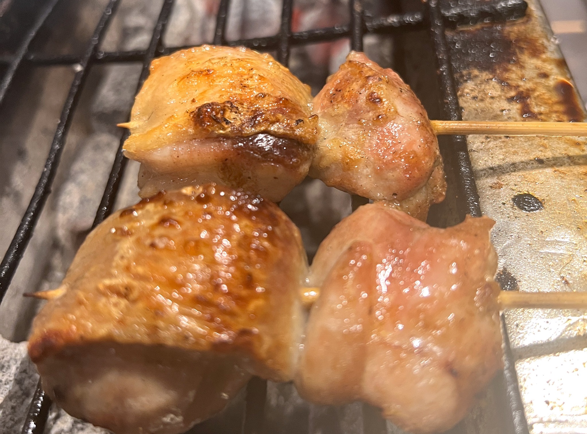 炭火で焼き上げたソリアカの串
